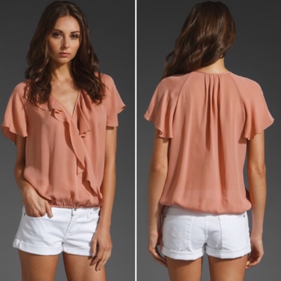 Joie Tops - NWT Joie Ulani Silk Flounce Blouse Vintage Rose